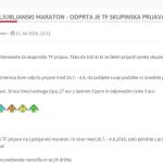 21. LJUBLJANSKI MARATON - ODPRTA je TF skupinska prijava do 4.8.2016 - 